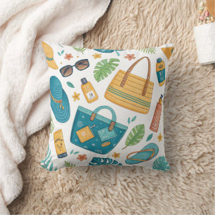 Coussin Motif d'essentiels de plage estivale (1)