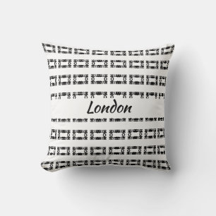 Coussin Motif d'étoile moderne et élégant en noir et blanc