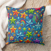 Coussin Motif d'étoiles colorées (Couverture)