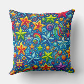 Coussin Motif d'étoiles colorées (Verso)