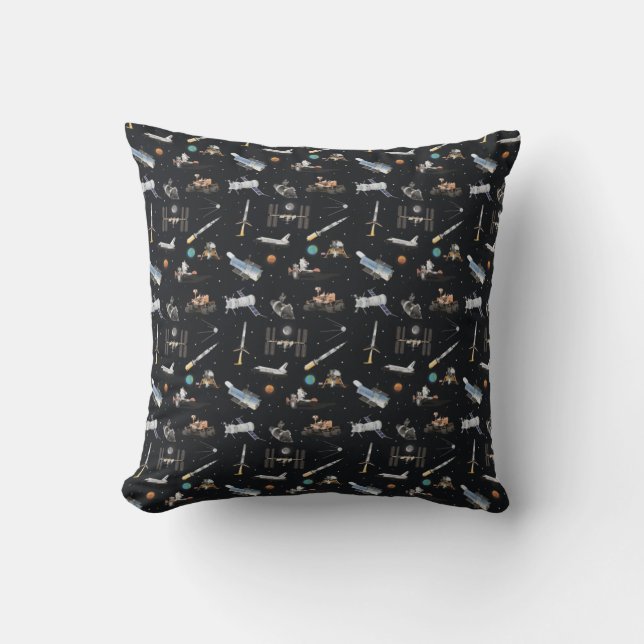 Coussin Motif d'exploration spatiale (Recto)