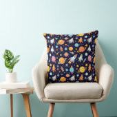 Coussin Motif d'exploration spatiale coloré (Chaise)