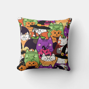 Coussin Motif d'Halloween Kawaii sans couture