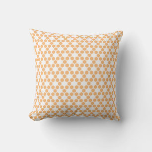 Coussin Motif d'hexagone blanc orange
