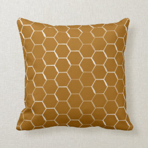 Coussin Motif d'hexagone de ruche de nid d'abeilles en