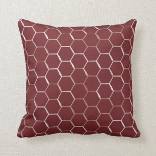 Coussin Motif d'hexagone de ruche de nid d'abeilles en