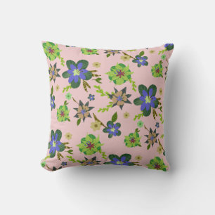 Coussin Motif d'Hibiscus rose violet moderne