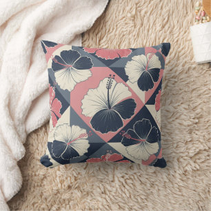 Coussin Motif d'Hibiscus Tropical Côtier (3)