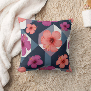 Coussin Motif d'Hibiscus Tropical Côtier (8)