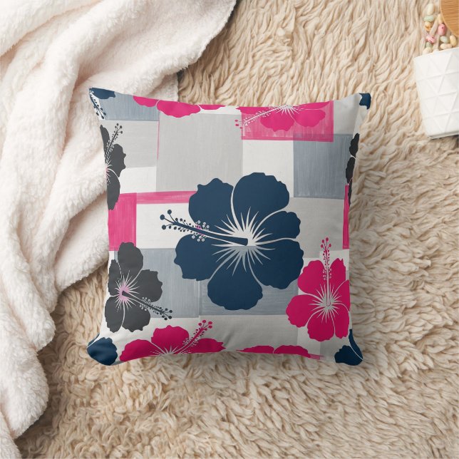 Coussin Motif d'Hibiscus Tropical de Côte (13) (Couverture)