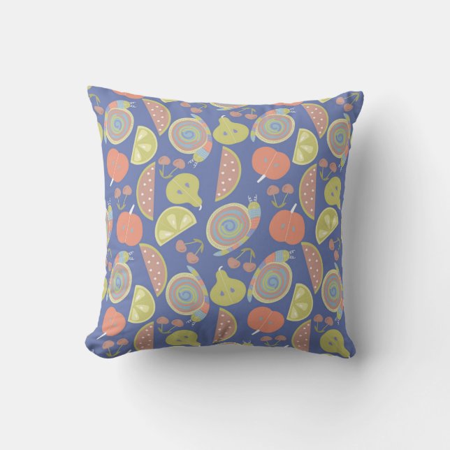 Coussin motif d'humeur multicolore (Recto)