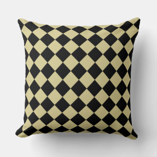 Coussin Motif diamant à carreaux noirs