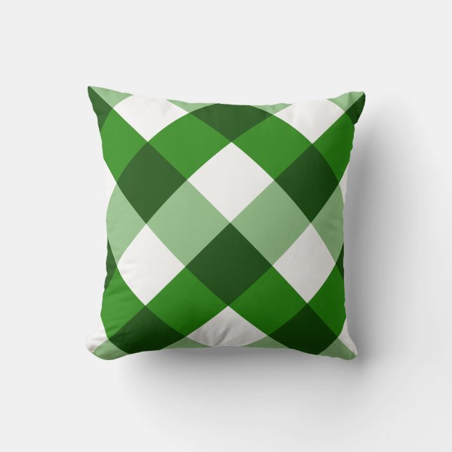 Coussin Motif diamant Argyle vert (Recto)