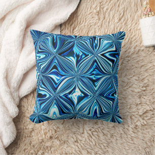 Coussin Motif diamant bleu esthétique tendance
