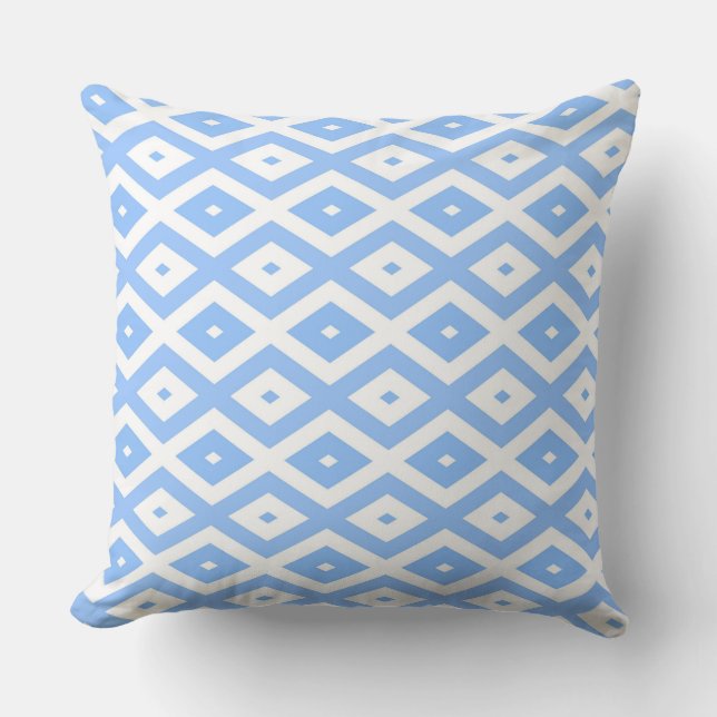Coussin Motif diamant bleu et blanc (Recto)
