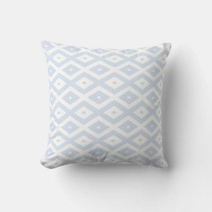 Coussin Motif diamant bleu pâle et blanc