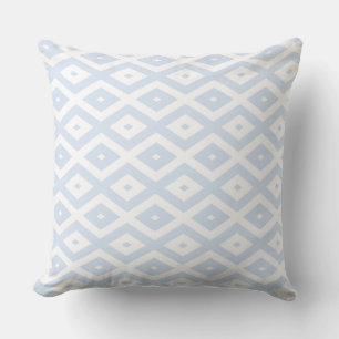 Coussin Motif diamant bleu pâle et blanc