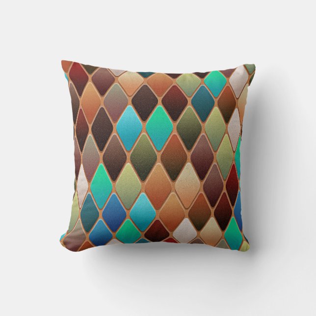Coussin Motif diamant coloré (Recto)