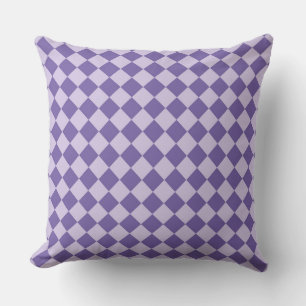 Coussin Motif diamant damier violet