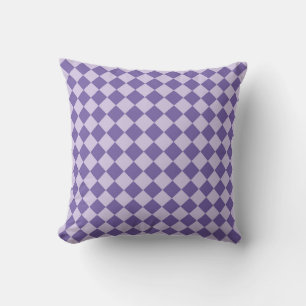 Coussin Motif diamant damier violet