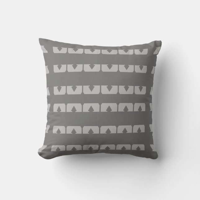 Coussin Motif diamant gris chic sur gris argent clair (Recto)