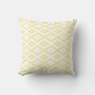 Coussin Motif diamant jaune pâle et blanc