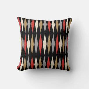 Coussin Motif diamant moderne du milieu du siècle rétro