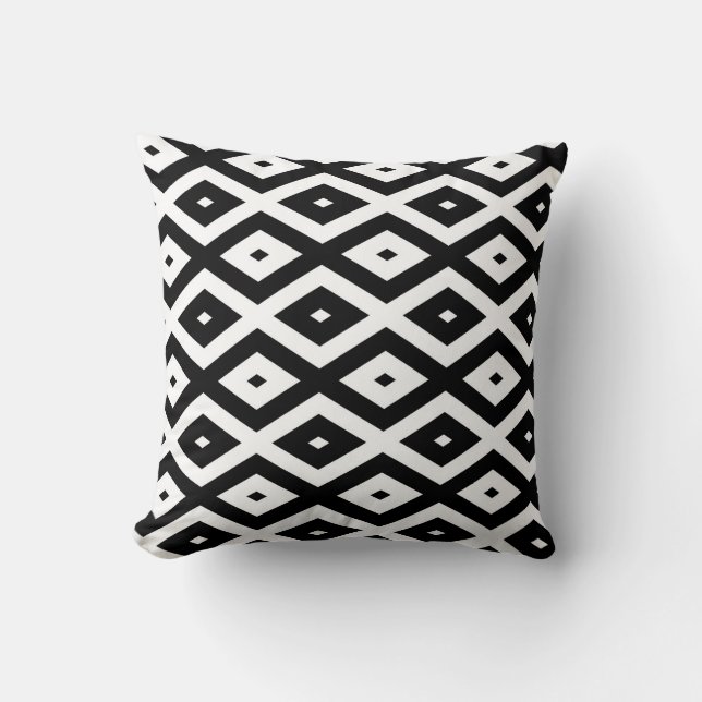 Coussin Motif diamant noir et blanc (Recto)
