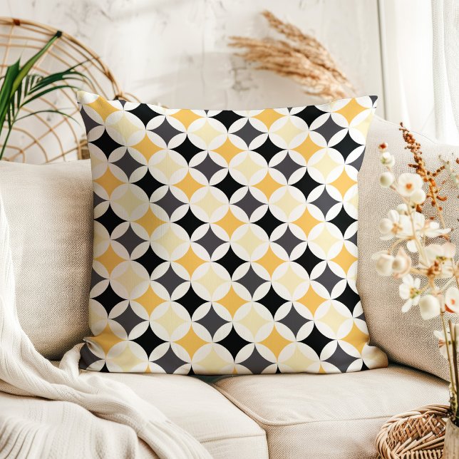 Coussin Motif diamant or noir moderne (Créateur téléchargé)