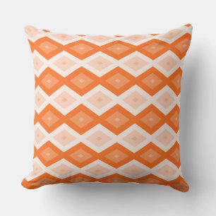 Coussin Motif diamant orange
