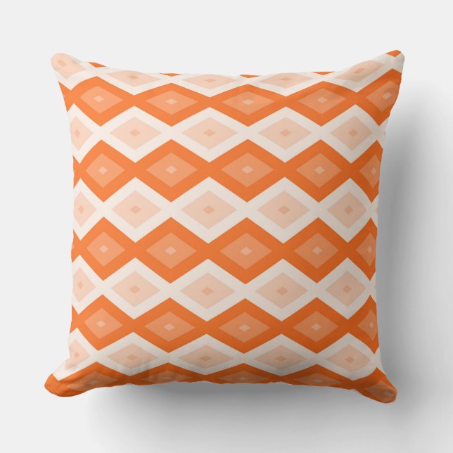 Coussin Motif diamant orange (Recto)