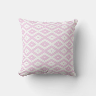 Coussin Motif diamant rose pâle et blanc