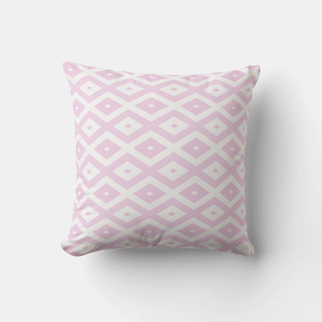 Coussin Motif diamant rose pâle et blanc (Recto)