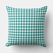 Motif diamant turquoise blanc Checker