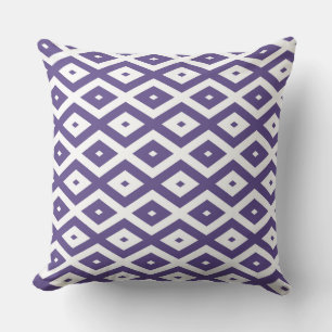 Coussin Motif diamant ultra violet et blanc