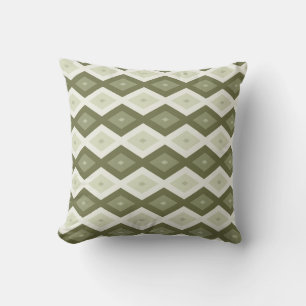 Coussin Motif diamant vert olive