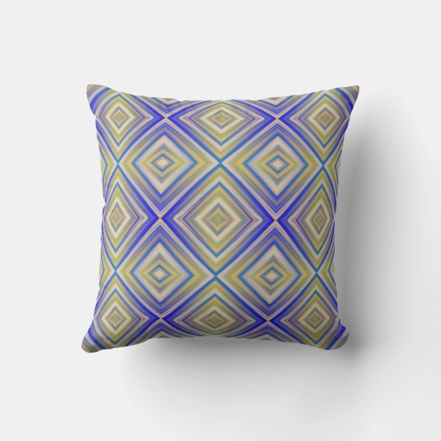 Coussin Motif diamanté alternatif Bleus de marine (Verso)