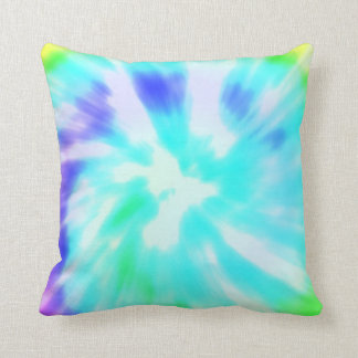 Coussin Motif d'ikat de hippie de pastels d'aquarelle de
