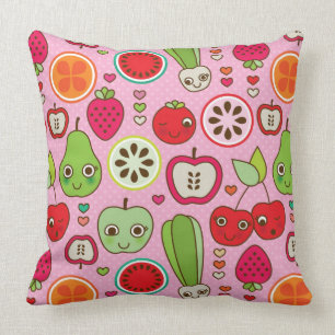 Coussin motif d'illustration de cuisine de fruit