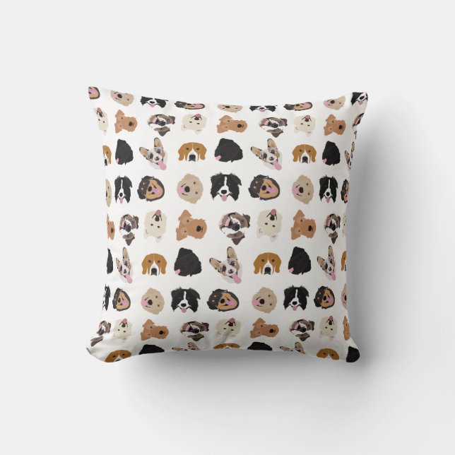 Coussin Motif d'illustration du visage de chien mignon (Recto)