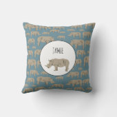 Coussin Motif d'illustration Rhinoceros Rhino (Verso)