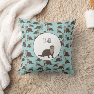 Coussin Motif d'illustrations de mignon Otter