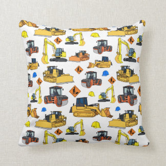 Coussin Motif d'illustrations de véhicules de construction