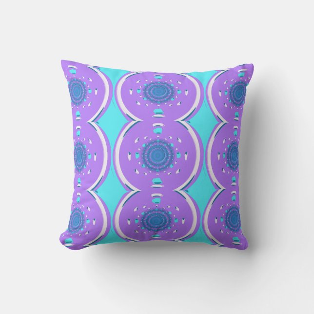 Coussin Motif Dimensionnel Circulaire Violet (Recto)