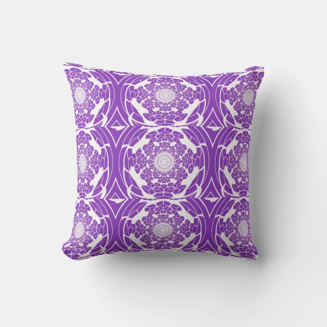 Coussin Motif dimensionnel rafale violette (Recto)