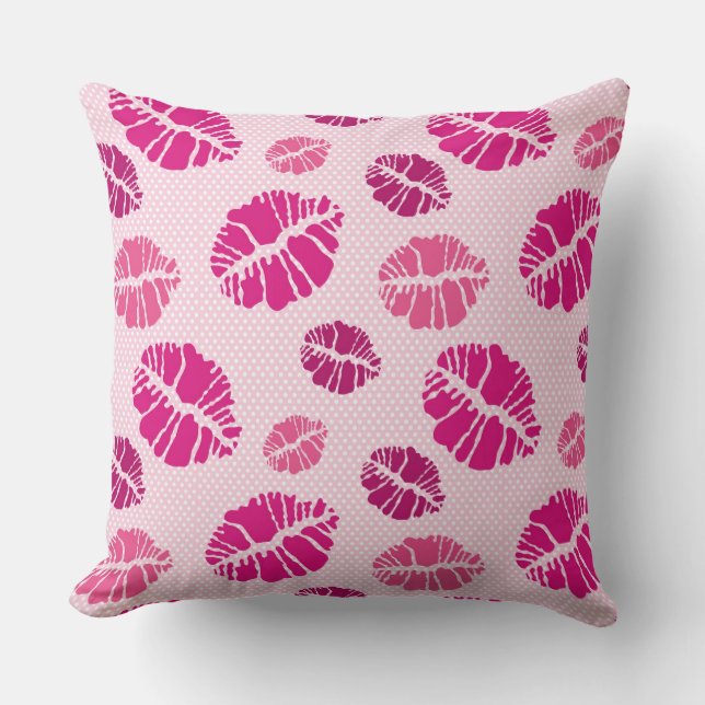 Coussin Motif d'impression de forme de baiser de rouge à (Recto)