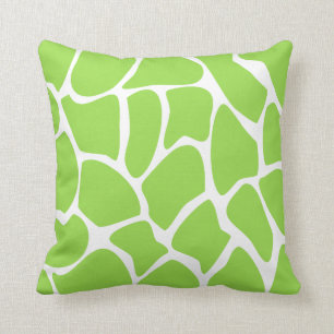 Coussin Motif d'impression de girafe en vert de chaux