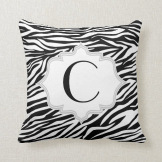 Coussin Motif d'impression noir blanc zèbre personnalisé