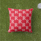 Coussin Motif d'initiales de monogramme Nom Couleur rouge (Herbe)