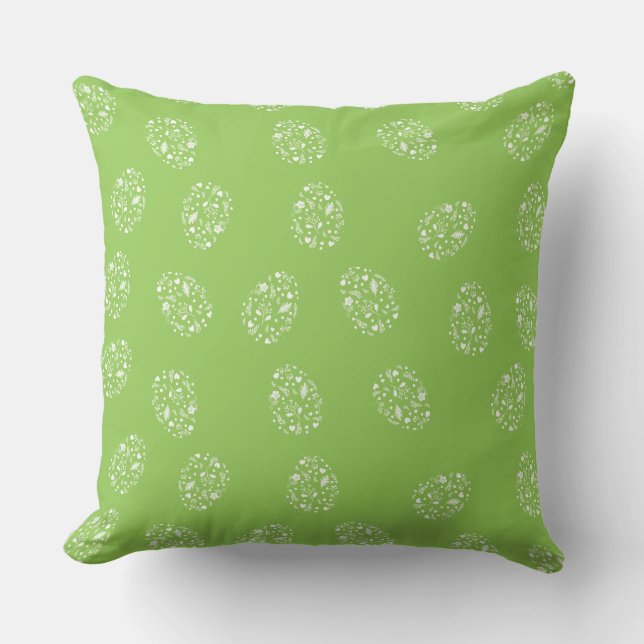 Coussin Motif d'oeufs verts de Pâques (Recto)